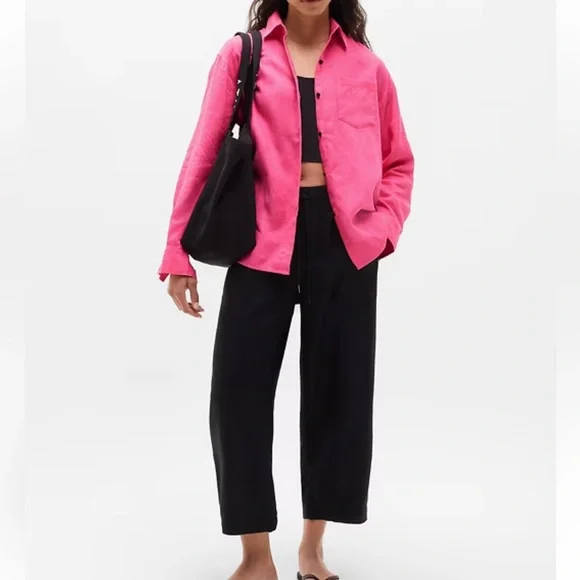 Athleta Retreat Linen Linen Button Down top. XL - Picture 2 of 14